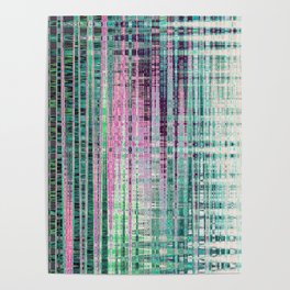 Grungy And Abstract Pattern In Turquoise And Pink Poster