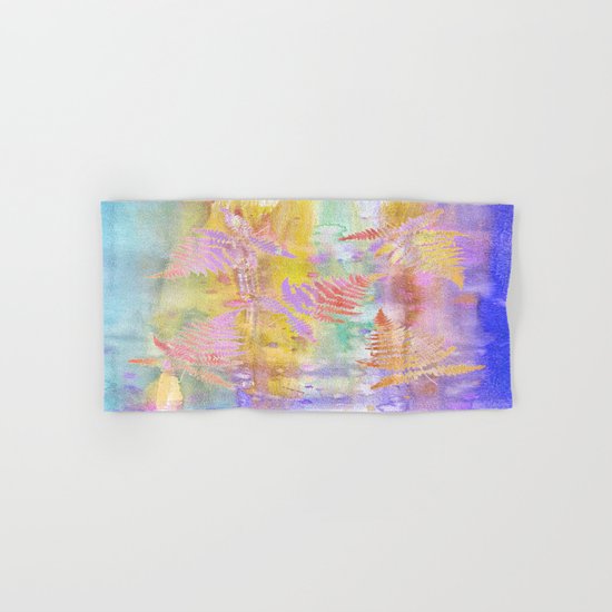 Colorful Fern Leaves W Hand & Bath Towel