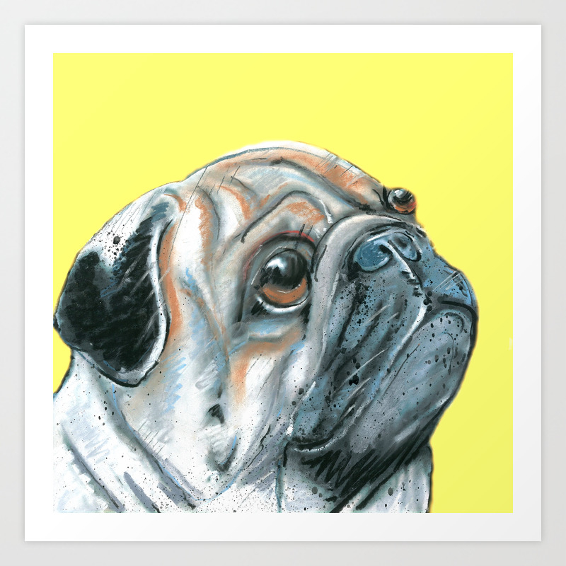 Pug Printed From An Original Painting By Jiri Bures Art Print By Artyczechs Society6