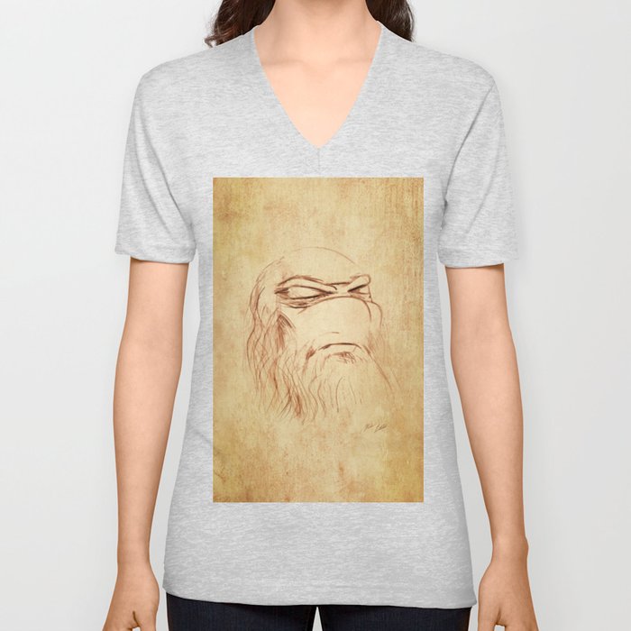 Leonardo's Self Portrait V Neck T Shirt