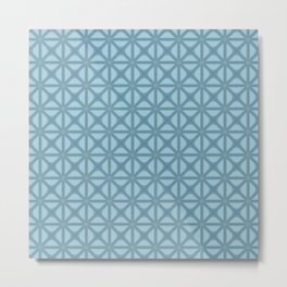 Geometrical Arabesque Pattern In Blue Tones Metal Print