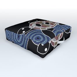 Authentic Aboriginal Art - Sea Turtles 2 Outdoor Floor Cushion