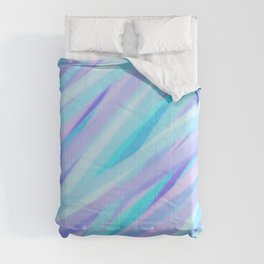 Pastel Pink, Purple, and Light Blue Stripes Comforter