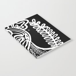 Black and white floral girl Notebook