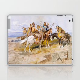 Approach of the White Men, 1897 by Charles Marion Russell Laptop Skin