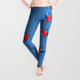 Red and Blue Balloons Leggings