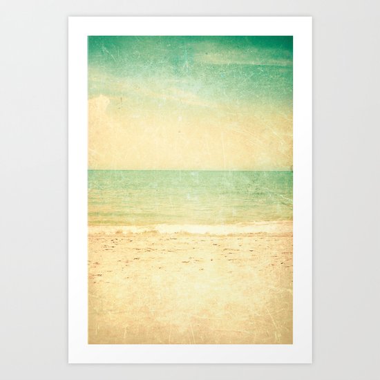 Vintage textured beach Art Print