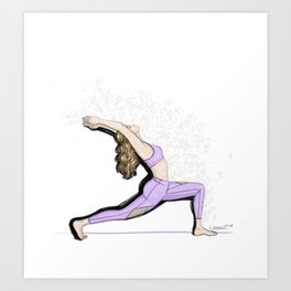 Yoga girls - warrior pose Art Print