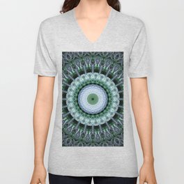 Cold green mandala V Neck T Shirt