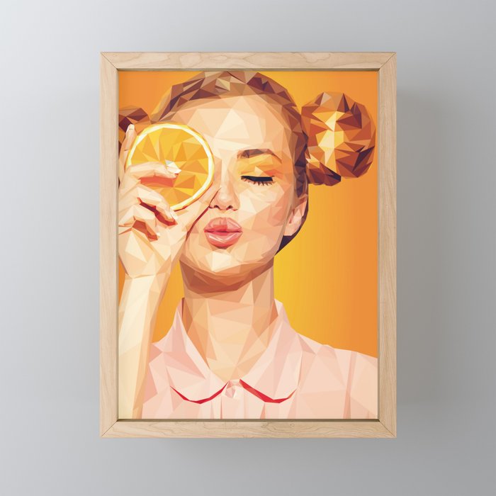 Miss Orange Framed Mini Art Print