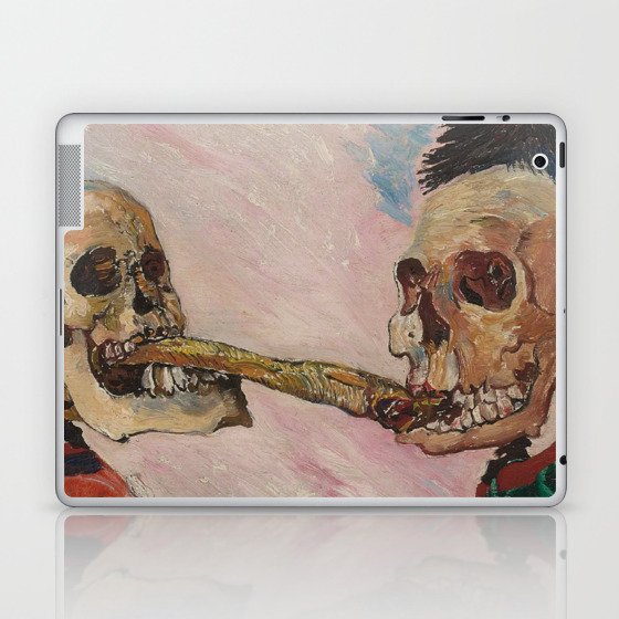 James Ensor - Skeletons Fighting Over a Pickled Herring - Exhibition Poster Laptop & iPad Skin