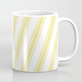 [ Thumbnail: White & Tan Colored Lines/Stripes Pattern Coffee Mug ]
