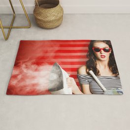 Pin up housekeeping maid Rug