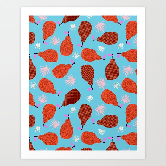 Legit - pears pattern print retro pattern throwback nature minimal modern abstract bright neon 80s Art Print