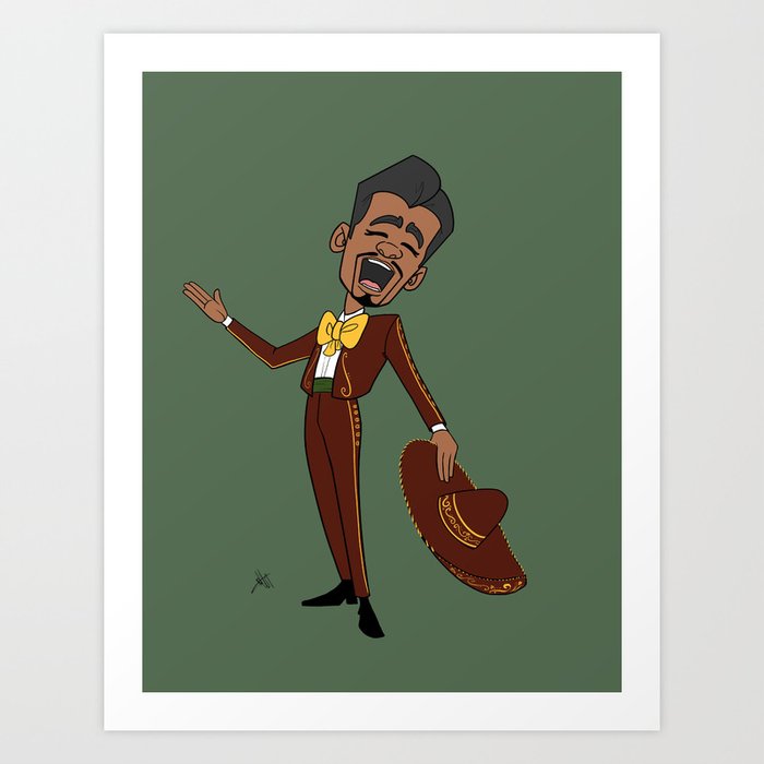 Mariachi Man Sings a Serenade Art Print