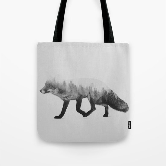 The Fox (black & white version) Tote Bag