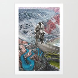 Couple Biking Art Print
