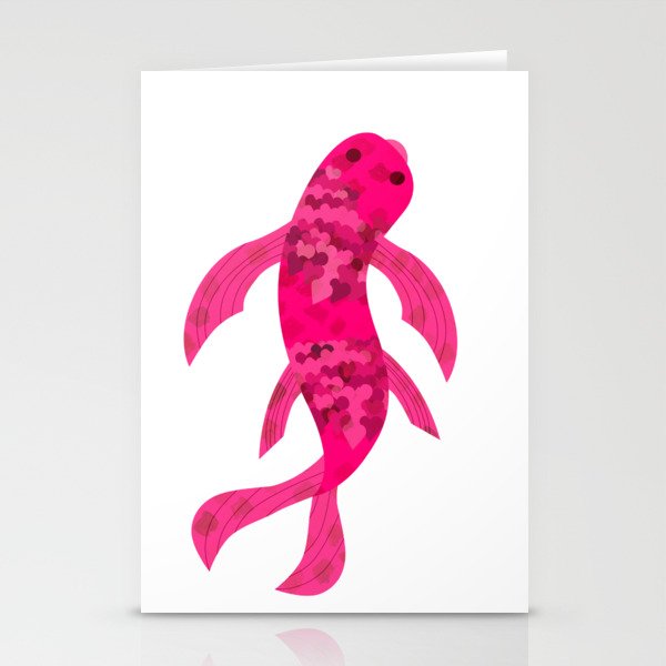 Heart Koi Fish Stationery Cards