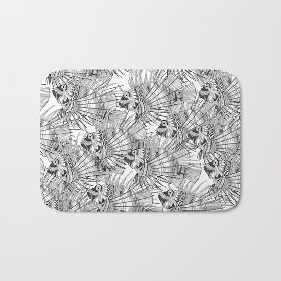fish mirage black white Bath Mat