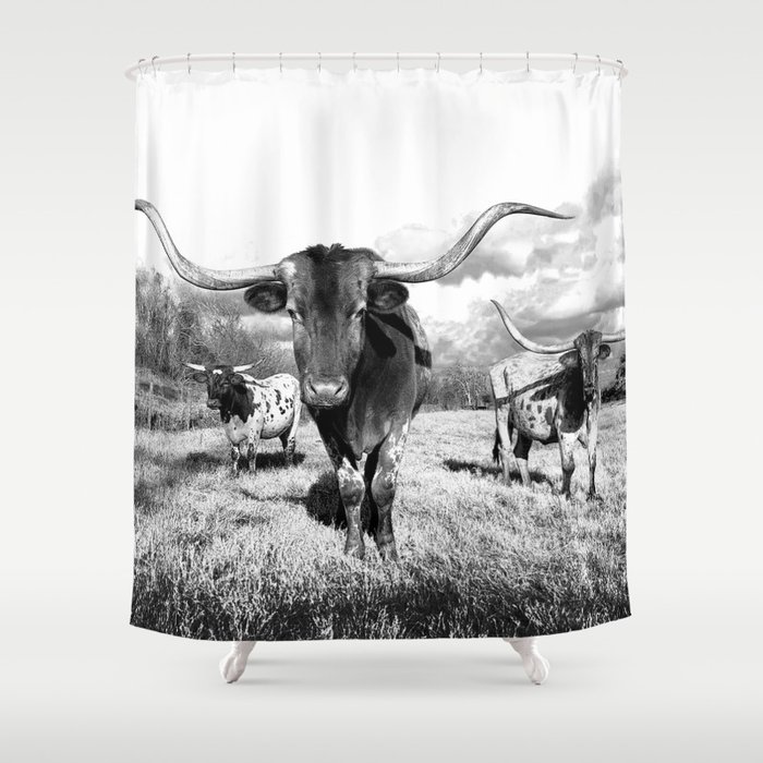 White Highland Cows Shower Curtain, Highland Cow Shower Curtain Society6