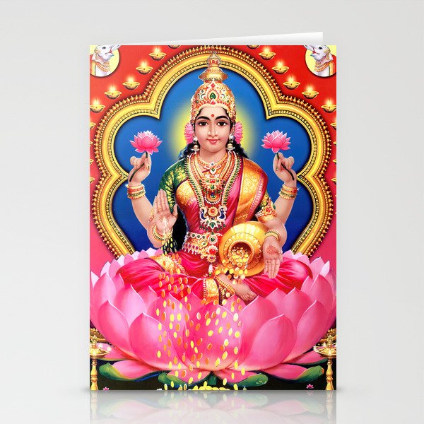 Goddess Lakshmi Hindu Painting Stationery Cards