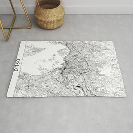 Oslo White Map Rug