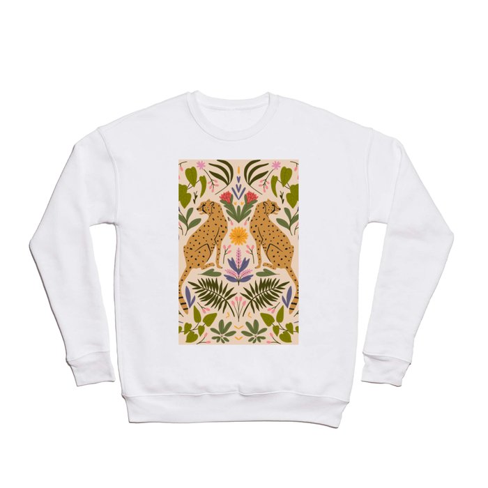 Modern colorful folk style cheetah print  Crewneck Sweatshirt