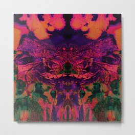 Stained Metal Print | Graphicdesign, Orange, Pattern, Trippy, Pink, Digital, Psychedelic, Abstract, Tye Dye, Stoner 