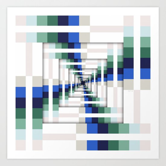 Layers of Colorful Stripes Art Print