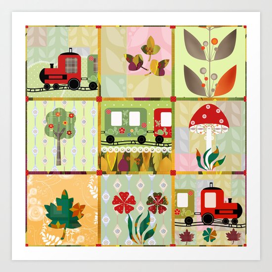 Children's Dominoes. Cubes. Art Print