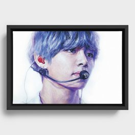 BTS V (Kim Taehyung) colored pencil drawing, BTS fan art Framed Canvas