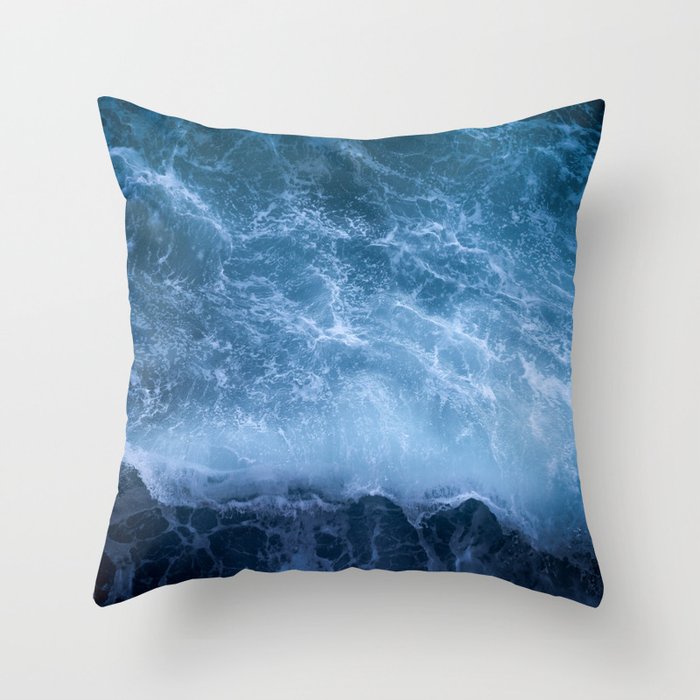Waves from above Throw Pillow