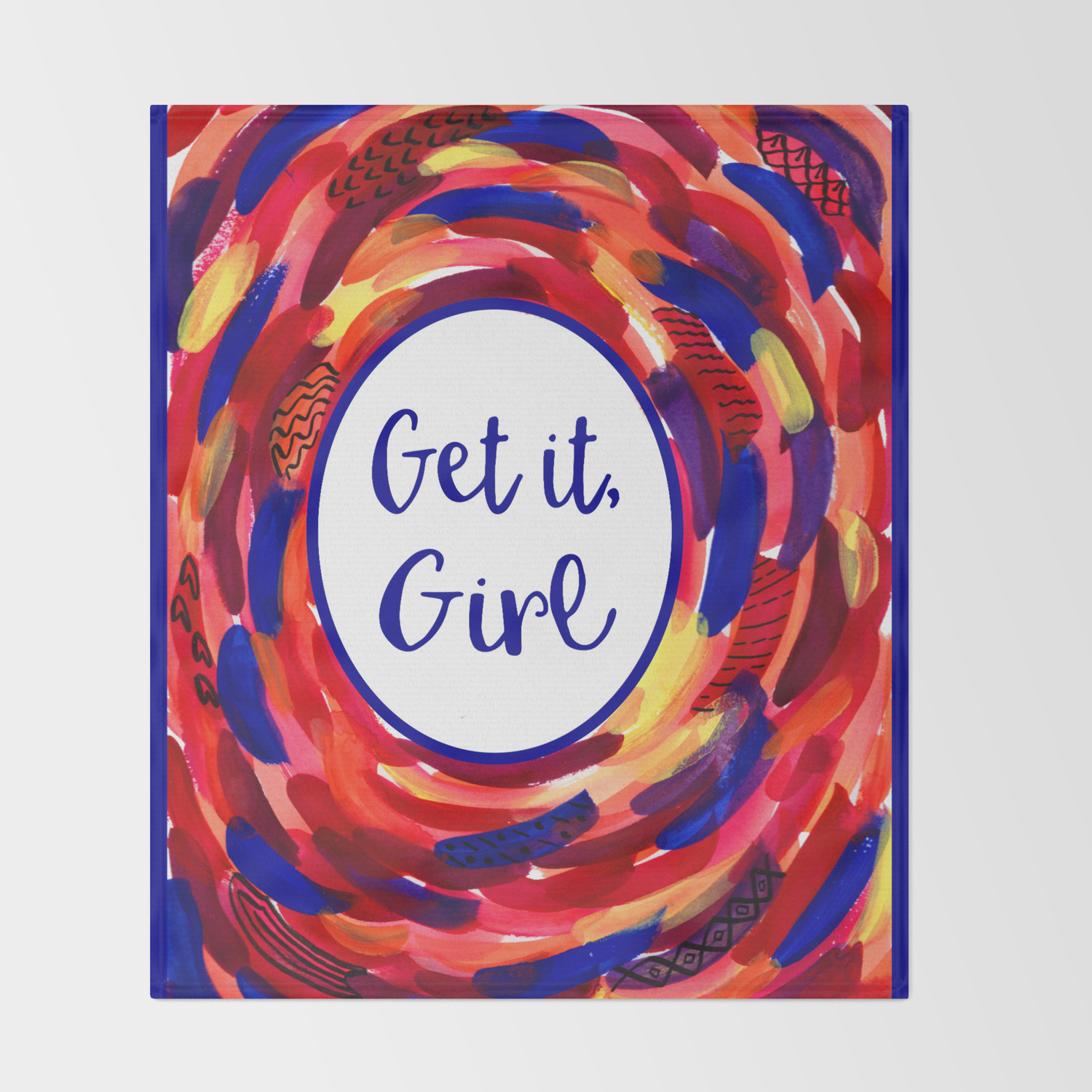 Feminist Art Get It Girl Abstract Girl Power Feminism Throw