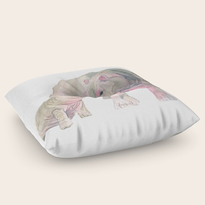 Mom And Baby Hippo Floor Pillow By Mellyterpening Society6
