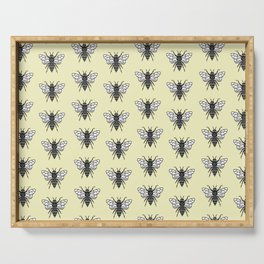 Illustrated Bee Pattern Serving Tray