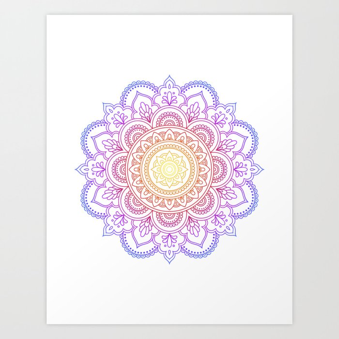 Color Circular pattern in form of mandala. Art Print