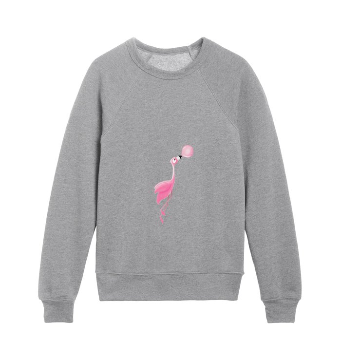 Flamingoes Are Pink Because Of All The Bubblegum They Eat Kids Crewneck