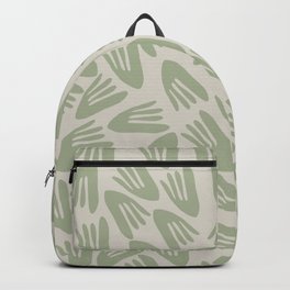 Papier Découpé Abstract Cutout Pattern in Sage Green Backpack