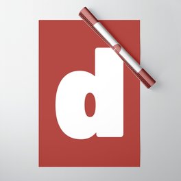d (White & Maroon Letter) Wrapping Paper