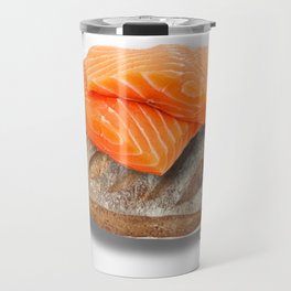 Salmon Rye Graphic Travel Mug