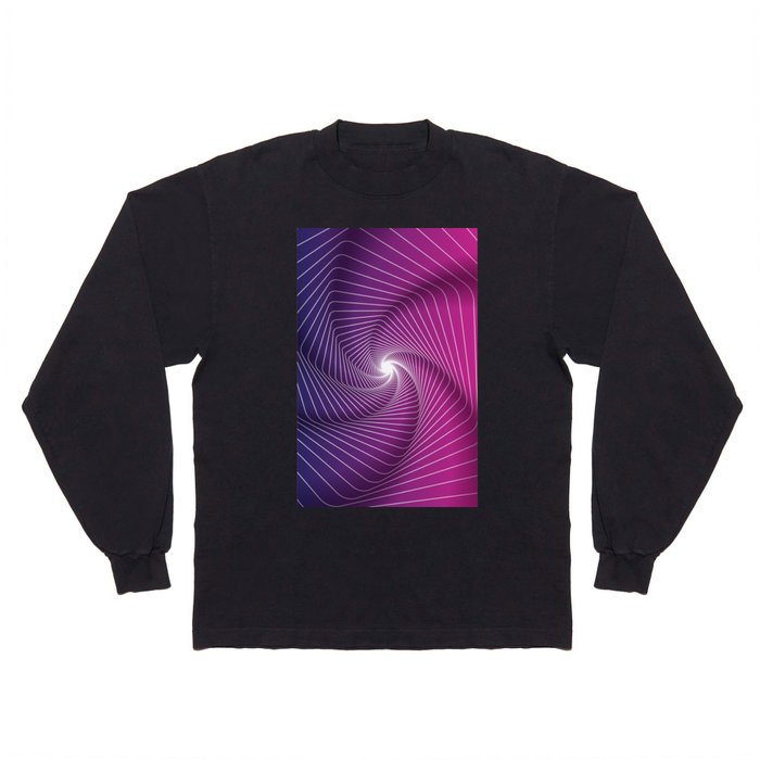 Violet & White Color Psychedelic Design Long Sleeve T Shirt