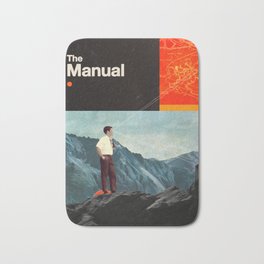 The Manual Bath Mat | Mountains, Utopian, Landscape, Frankmoth, Typography, Collage, Manual, Schematic, Vintage, Digitalcollage 