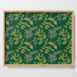 Kitchen herbs (emerald green) Serving Tray