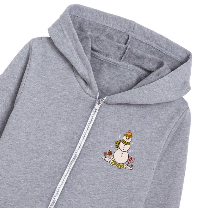 Taurus Snowman Kids Zip Hoodie