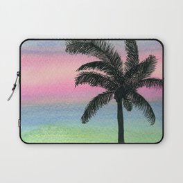 Retro Rainbow Sunset Palm Tree Laptop Sleeve