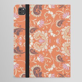 orange peach pink floral aesthetic bold paisley flower bohemian  iPad Folio Case