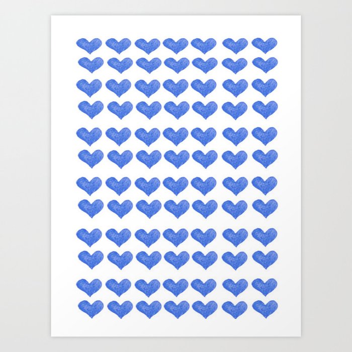 BLUE HEARTS Art Print