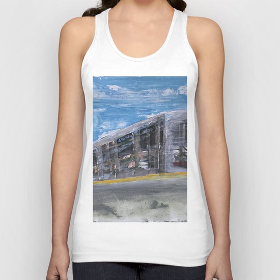 Moving A Train on NYC MTA Platform Unisex Tank Top