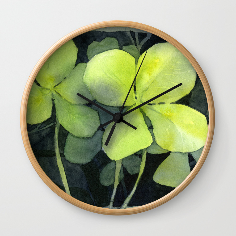 Clover Watercolor Four Leaf Clover Painting Lucky Charm Pattern