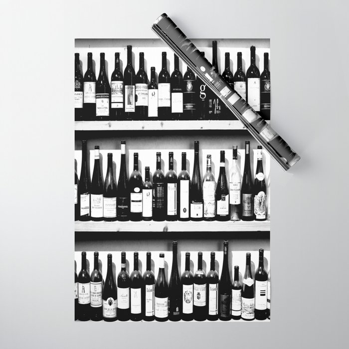 Wine Bottles in Black And White #decor #society6 #buyart Wrapping Paper